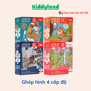 BỘ XẾP HÌNH NÂNG CAO LEVELED PUZZLES 4 cấp độ 1-4 tuổi