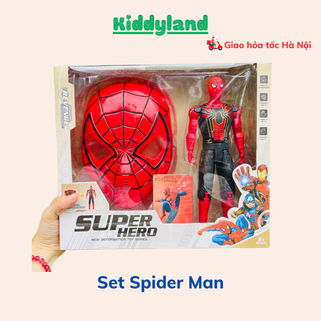 Mặt nạ Siêu Nhân Nhện cho bé hóa trang Halloween, Đồ Chơi Siêu Anh Hùng Avenger