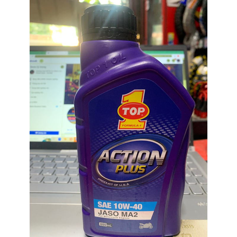 Nhớt Top 1 Action Plus 10w40 cho xe số chai 800ml hàng nhập khẩu USA
