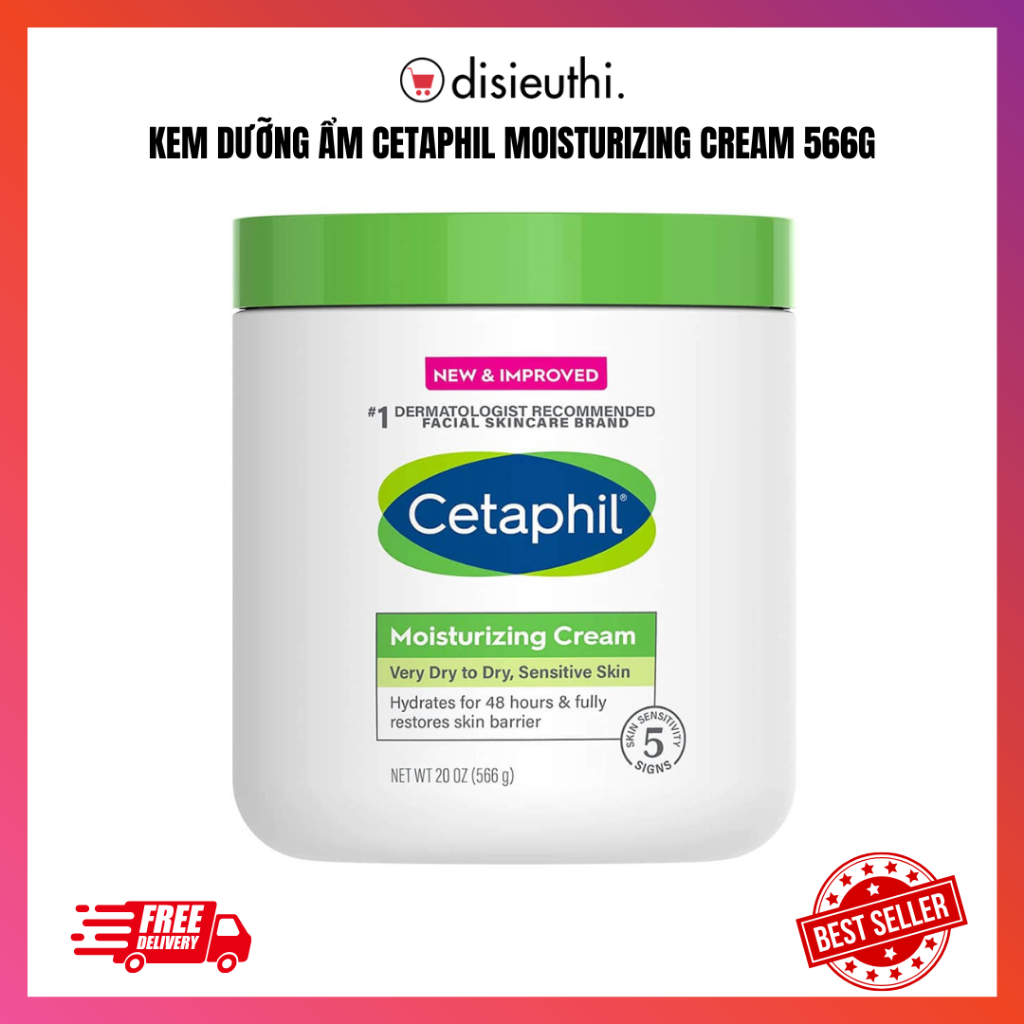 Kem Dưỡng ẩm Cetaphil Moisturizing Cream 566g làm mềm da toàn thân Cetaphil Body ( Tách từ set 2 hũ cetaphil 566g)