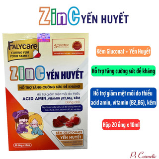 ZinC Yến Huyết bổ sung kẽm, vitamin, acid amin hỗ trợ tăng cường sức đề kháng (hộp 20 ống)