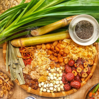 Set chè tự nấu & nguyên liệu nấu chè: chè bưởi - chè ba màu - chè khúc bạch - chè dưỡng nhan - chè long nhãn hạt sen