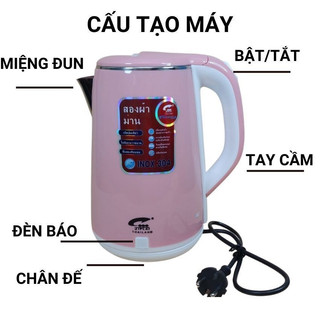 Ấm Đun Nước Siêu Tốc Chống Giật Thiết Kế Nhỏ Gọn Sang Trọng Màu Sắc Nhẹ Nhàng Sôi Nhanh Giữ Nóng Lâu onestore.01