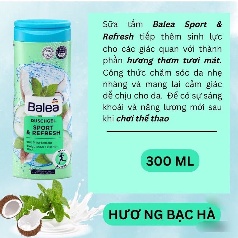 Sữa tắm Balea hàng Đức chính hãng 300ml cho mọi loại da - Shop Melyca