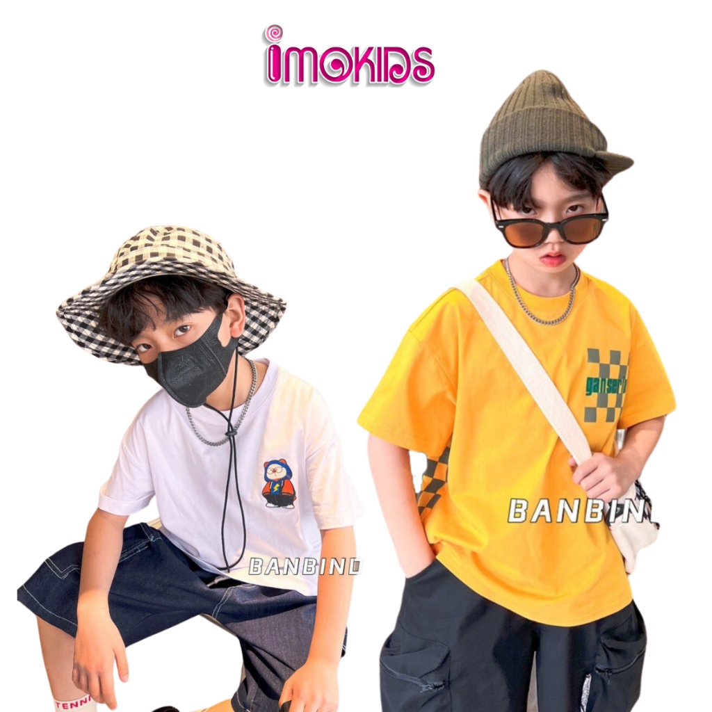 Áo thun bé trai size đại Banbino 18kg-45kg áo cộc tay cho bé cao cấp chất thun cao cấp co giãn thoải mái thời trang qate