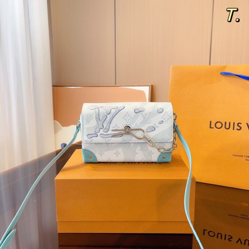 ⚡️[Hight Quality] Hàng Có Sẵn!! Túi Đeo Chéo LV Luon Vuituoi Monogram Plain Leather - Mẫu Bag Lv Xanh Phối Xích Hot Hit