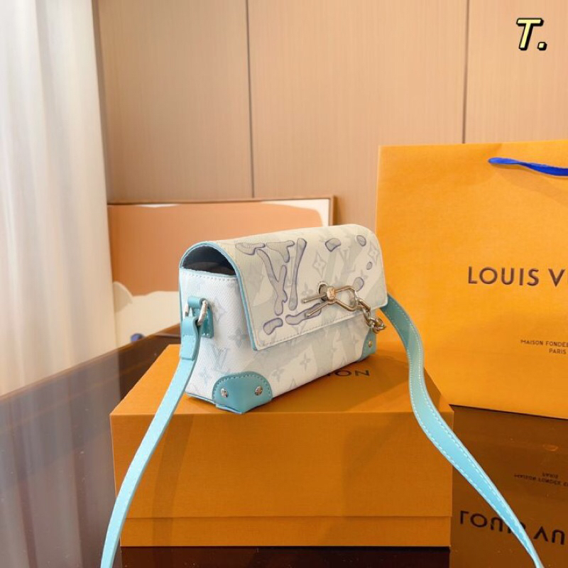 ⚡️[Hight Quality] Hàng Có Sẵn!! Túi Đeo Chéo LV Luon Vuituoi Monogram Plain Leather - Mẫu Bag Lv Xanh Phối Xích Hot Hit