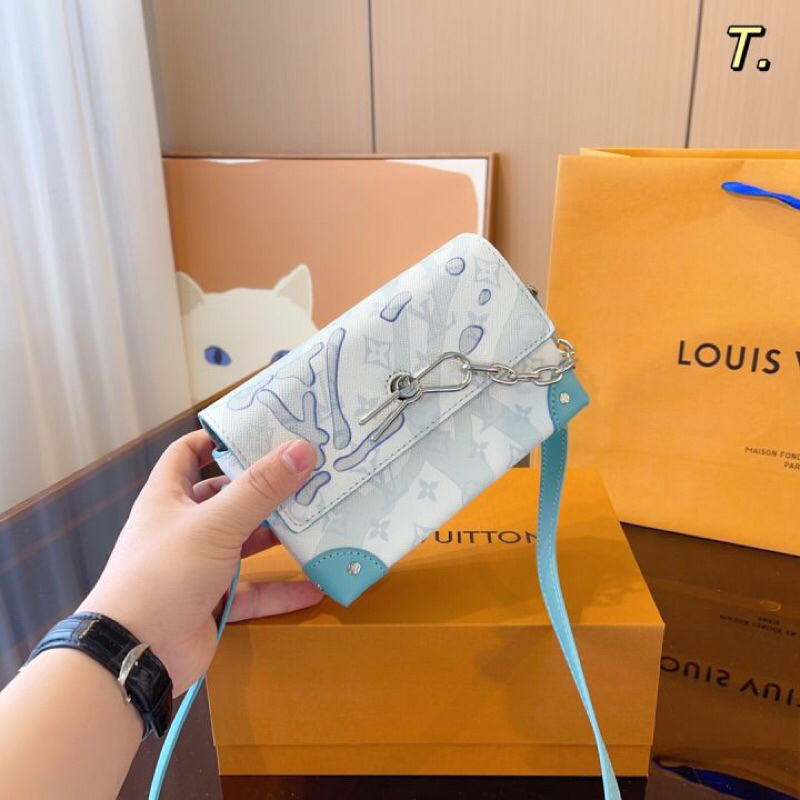 ⚡️[Hight Quality] Hàng Có Sẵn!! Túi Đeo Chéo LV Luon Vuituoi Monogram Plain Leather - Mẫu Bag Lv Xanh Phối Xích Hot Hit