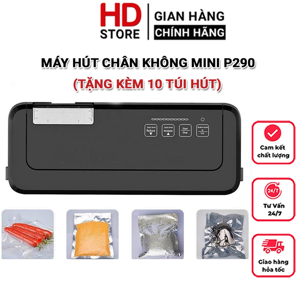 Máy hút chân không KAW - P290 lực hút khỏe túi trơn 2 mặt hàn tự động bền bỉ hút được cả khô và ướt -  Bảo hành 12 tháng