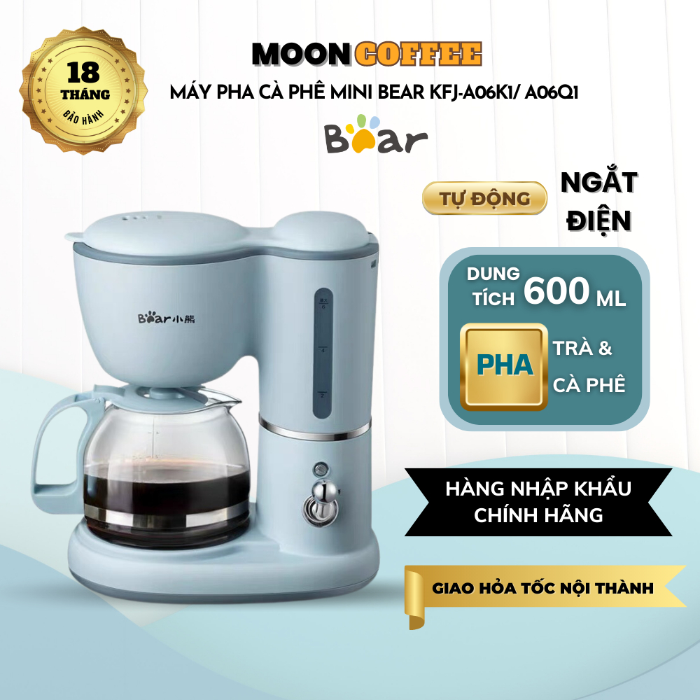 Máy pha cà phê mini BEAR KFJ-A06Q1 | Máy pha cà phê tự động dung tích 600ml | Hàng chính hãng Bảo hành 18T|