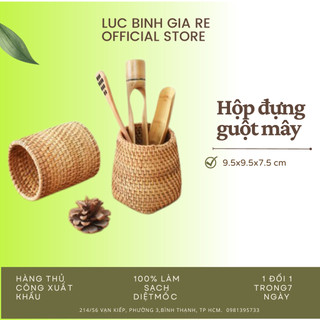 Hộp đựng guột mây, hàng thủ công mỹ nghệ, phong cách Vingtage, trang trí bàn ăn, bàn học, bàn làm việc