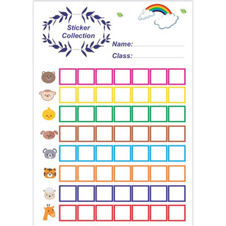 Phiếu dán sticker ( bảng đựng sticker khen thưởng) A4