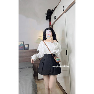 🌈set short áo nơ lưng tay bồng