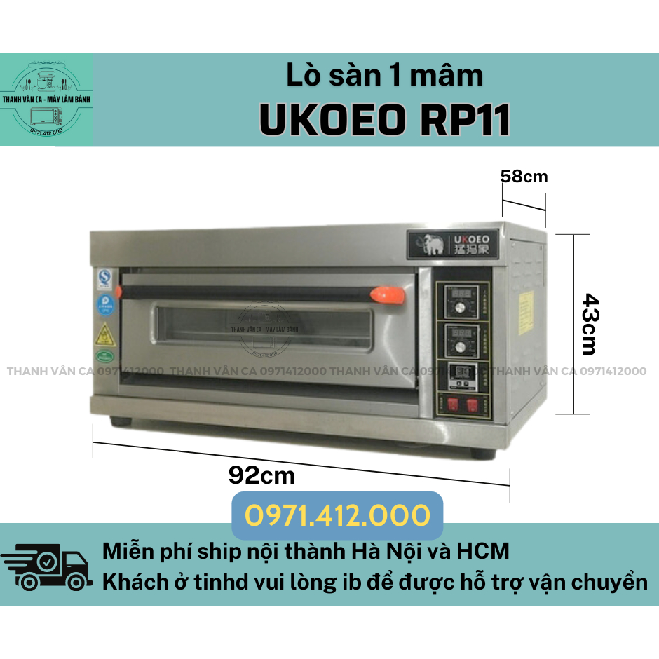 Lò sàn 1 mâm UKOEO RP11 (khay 40x60cm)  nướng bánh bông lan,lò nướng pizza, lò nướng bánh mì