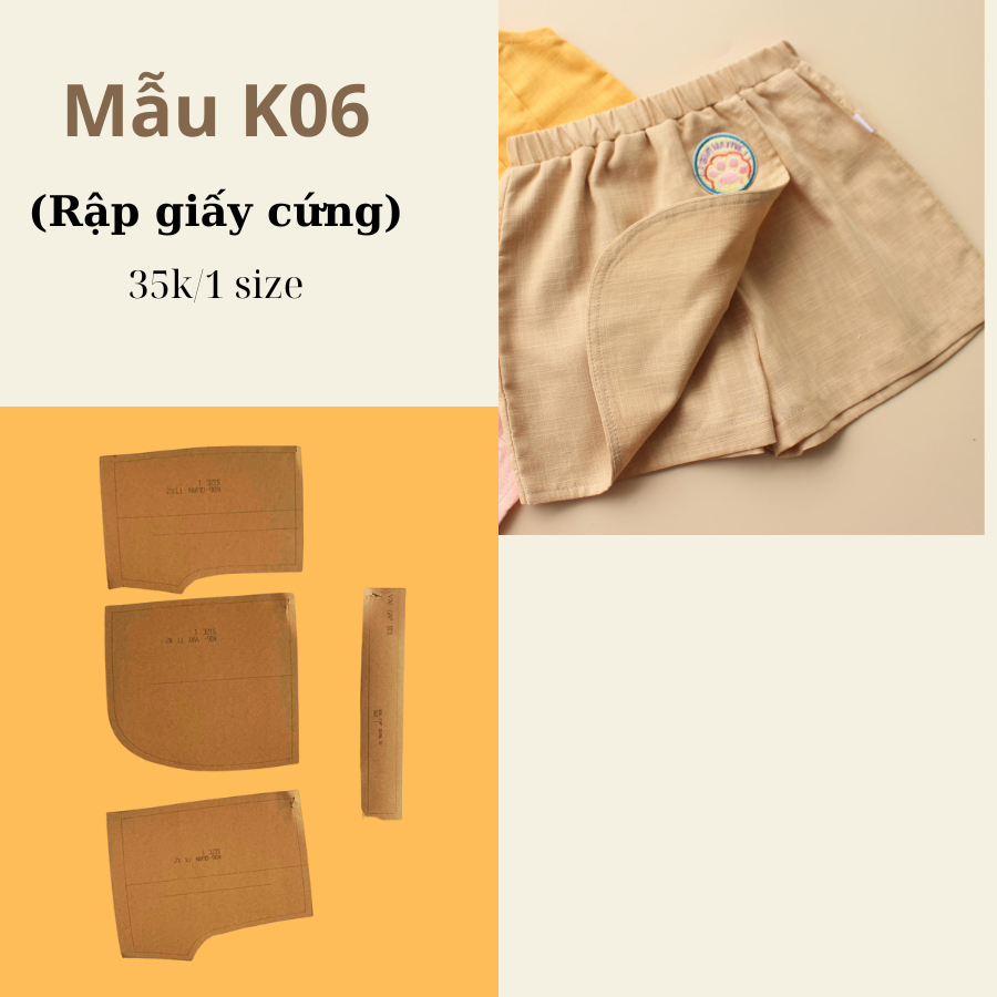 RẬP GIẤY CỨNG CẮT SẴN QUẦN ĐÙI BÉ GÁI K06