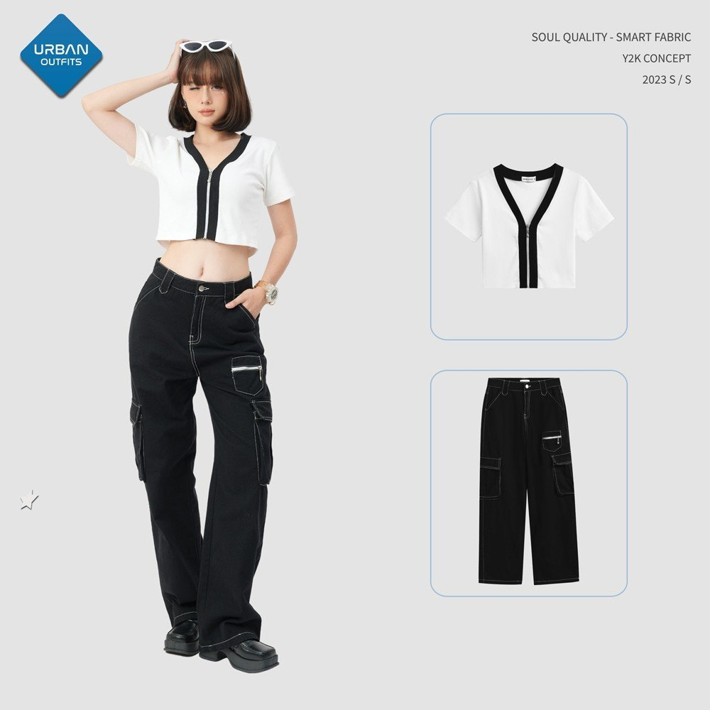 Áo Thun Nữ Croptop Zip CRT001 Urban Outfits / Aimée