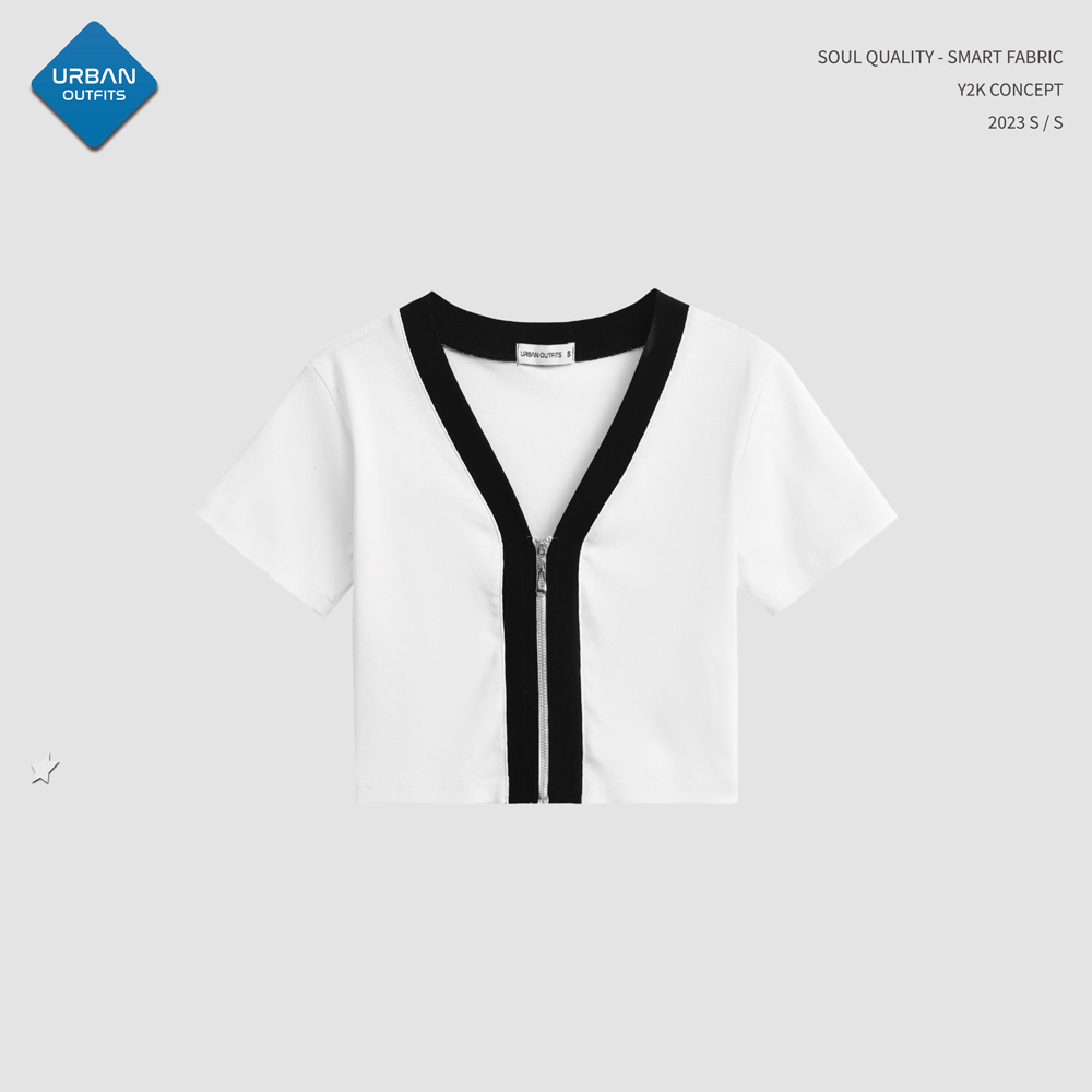 Áo Thun Nữ Croptop Zip CRT001 Urban Outfits / Aimée