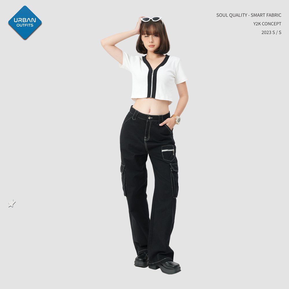 Áo Thun Nữ Croptop Zip CRT001 Urban Outfits / Aimée