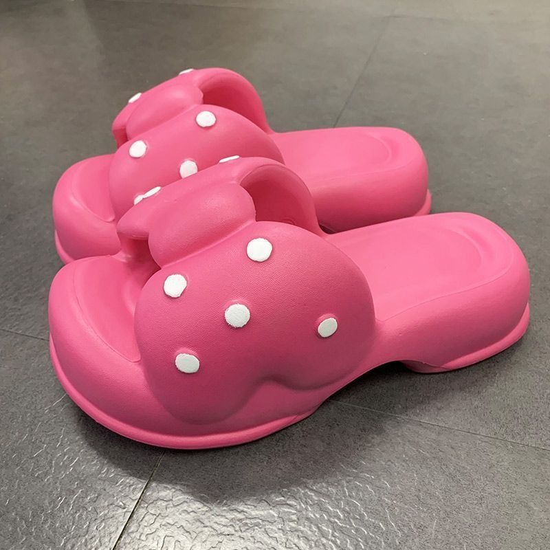 Dép nữ bánh mì quai ngang nơ xinh xắn siêu nhẹ đế dày 3cm chống trơn trượt