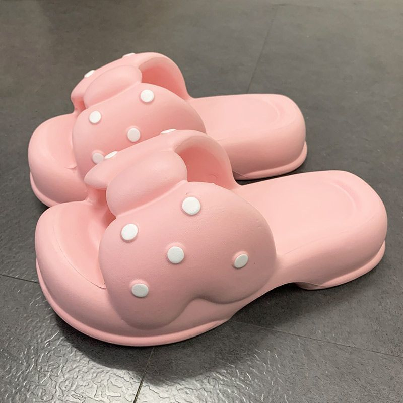 Dép nữ bánh mì quai ngang nơ xinh xắn siêu nhẹ đế dày 3cm chống trơn trượt