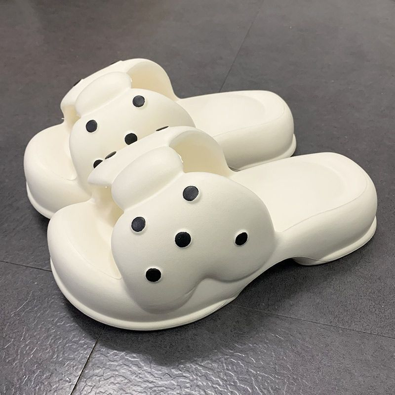 Dép nữ bánh mì quai ngang nơ xinh xắn siêu nhẹ đế dày 3cm chống trơn trượt