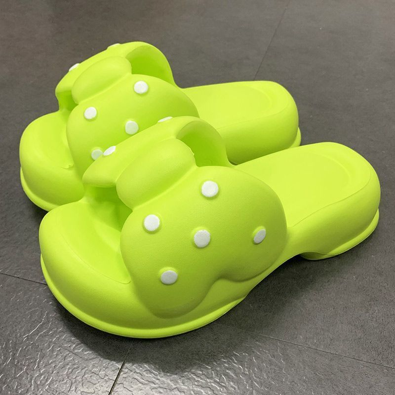 Dép nữ bánh mì quai ngang nơ xinh xắn siêu nhẹ đế dày 3cm chống trơn trượt