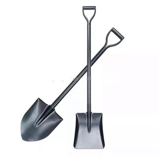 Xẻng thép có cán sắt, có tay cầm
