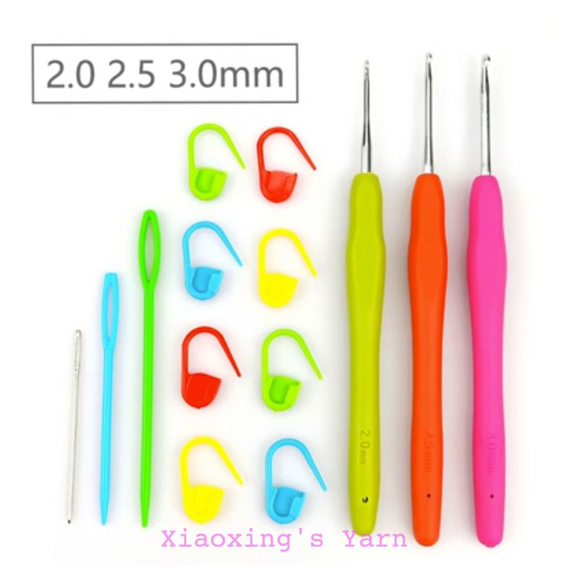 Set kim móc cơ bản - Kim khâu - Đánh dấu dòng dùng trong đan móc len handmade | Xiaoxingyarn
