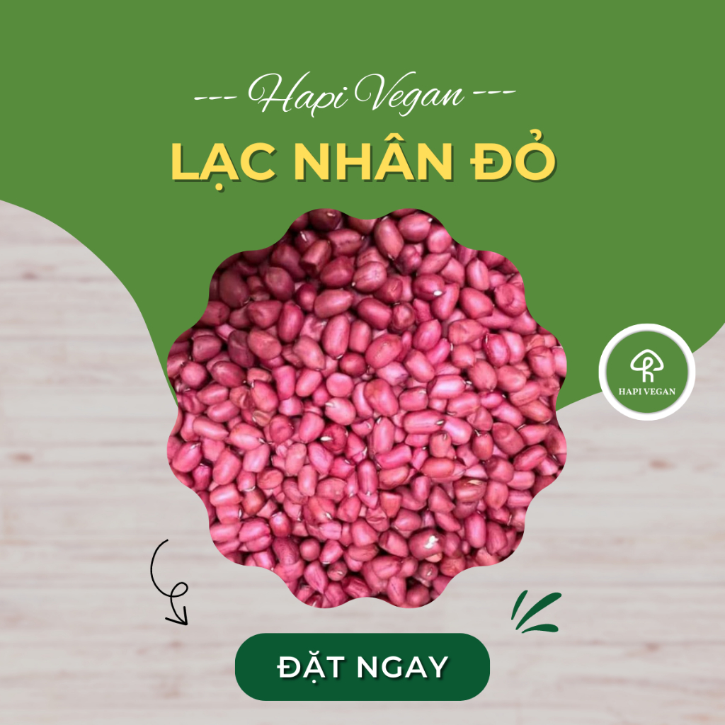 Lạc Nhân Đỏ, Đậu Phộng H Hapi Vegan 200gram Loại Sống Bóc Tay Phơi Nắng Tự Nhiên Không Chất Bảo Quản