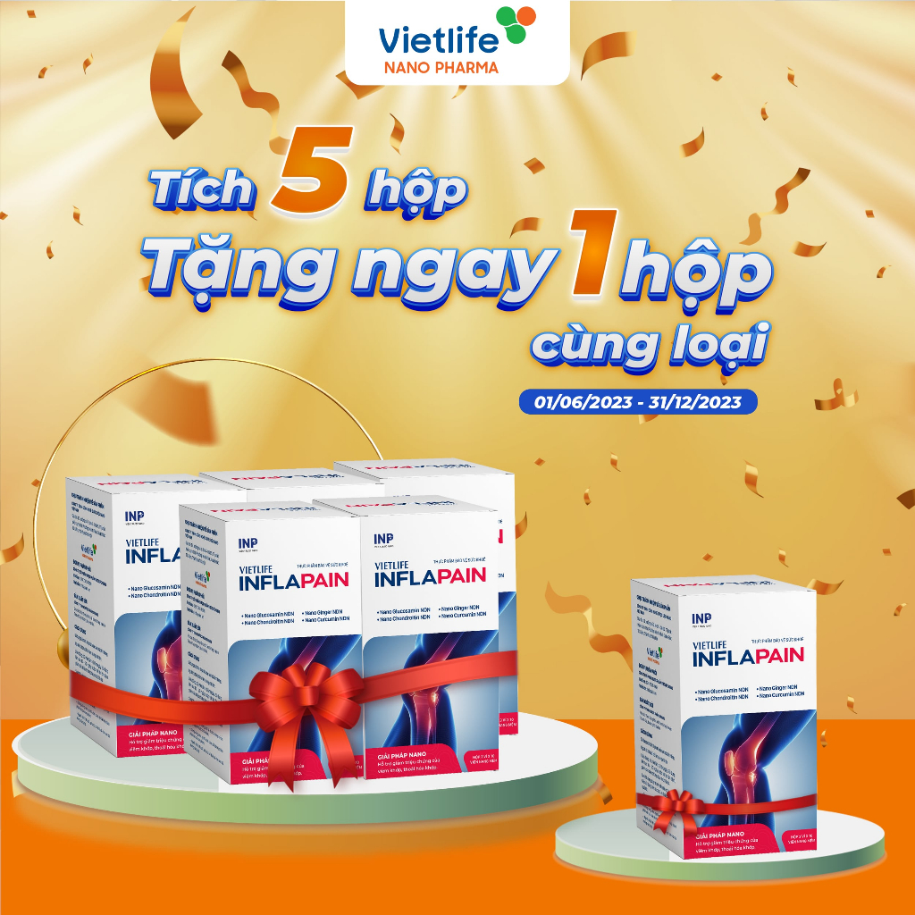 [Mã BMLT35] [CHÍNH HÃNG] Vietlife Inflapain 30 viên – Đột phá nano dược liệu hỗ trợ đẩy lùi Viêm - Đau Khớp mạn tính.