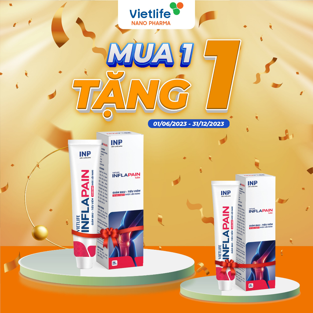 [Mã BMLT35 giảm đến 35K đơn 99K] [CHÍNH HÃNG] Vietlife Inflapain 25g - GEL bôi hỗ trợ đẩy lùi đau nhức xương khớp