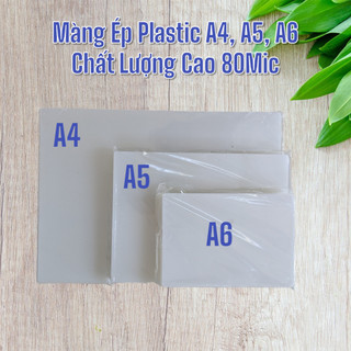 Màng ép plastic khổ a4, a5, a6 định lượng 80 mic số lượng 50 tờ