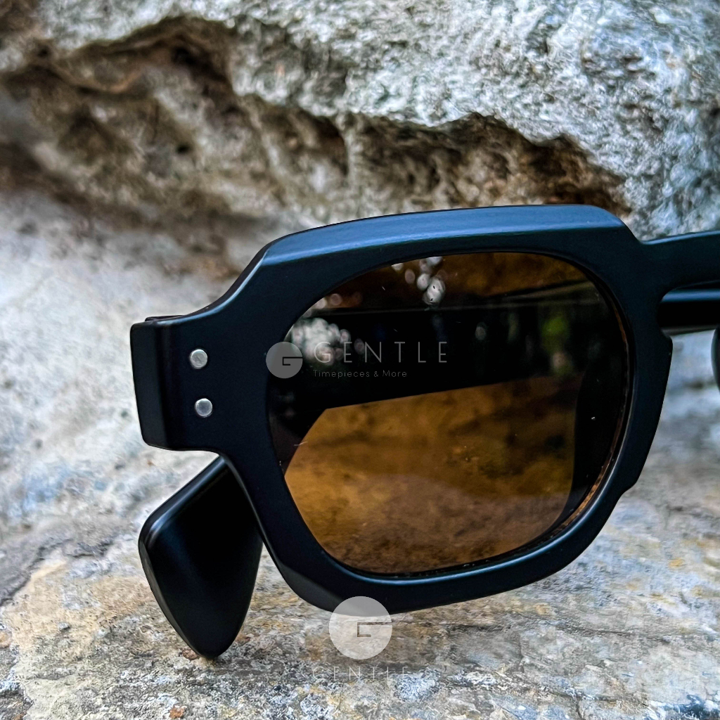 Kính mắt thời trang nam cao cấp MosCott Lemtosth gọng đen nhám mắt nâu trà màu hottrend 2023