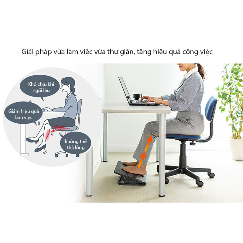 Ghế gác chân Công thái học HUKA cao cấp-  massage thư giãn, tăng tuần hoàn máu, chống tê, chuột rút