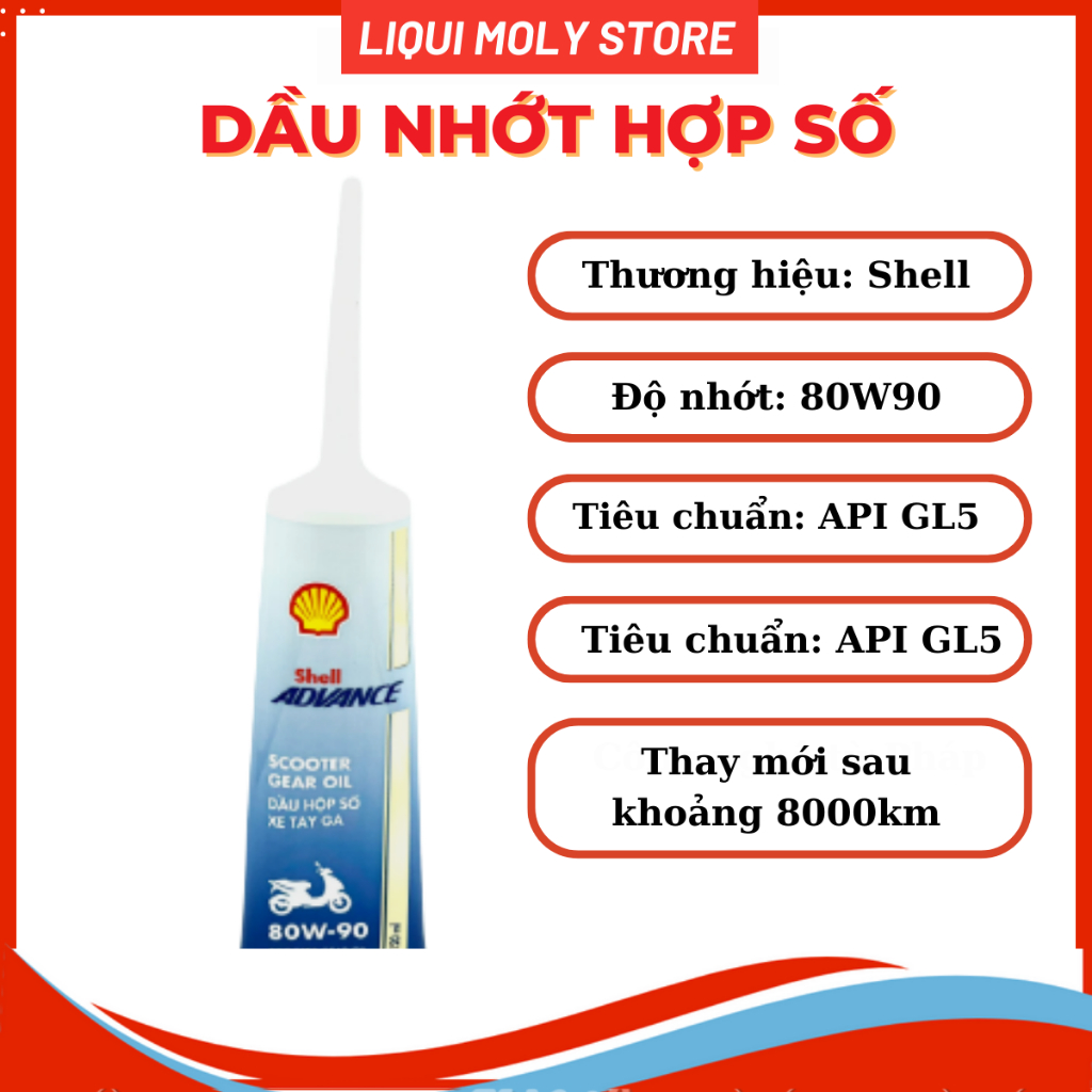 Nhớt hộp số xe tay ga Shell Scooter Gear oil 120ML Sản xuất tại Thái Lan