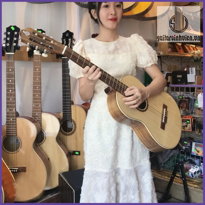 Đàn guitar classic mini 3/4 cao 96cm gỗ koa SV-C3k- Tặng phụ kiện và khoá học