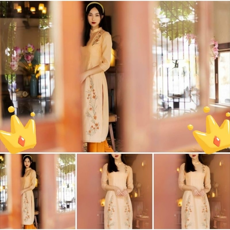 Áo dài cách tân tay bồng Lạc Yên