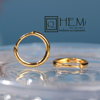 Khuyên tròn trơn khoá bấm đơn giản basic dễ phối đồ unisex | trang sức bạc accessories