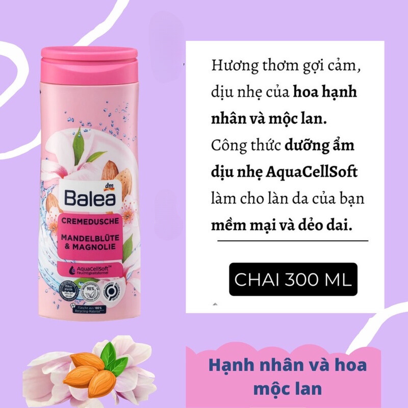 Sữa tắm Balea hàng Đức chính hãng 300ml cho mọi loại da - Shop Melyca