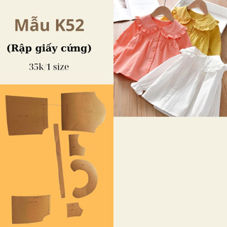 Rập giấy cứng cắt sẵn áo bé gái k52