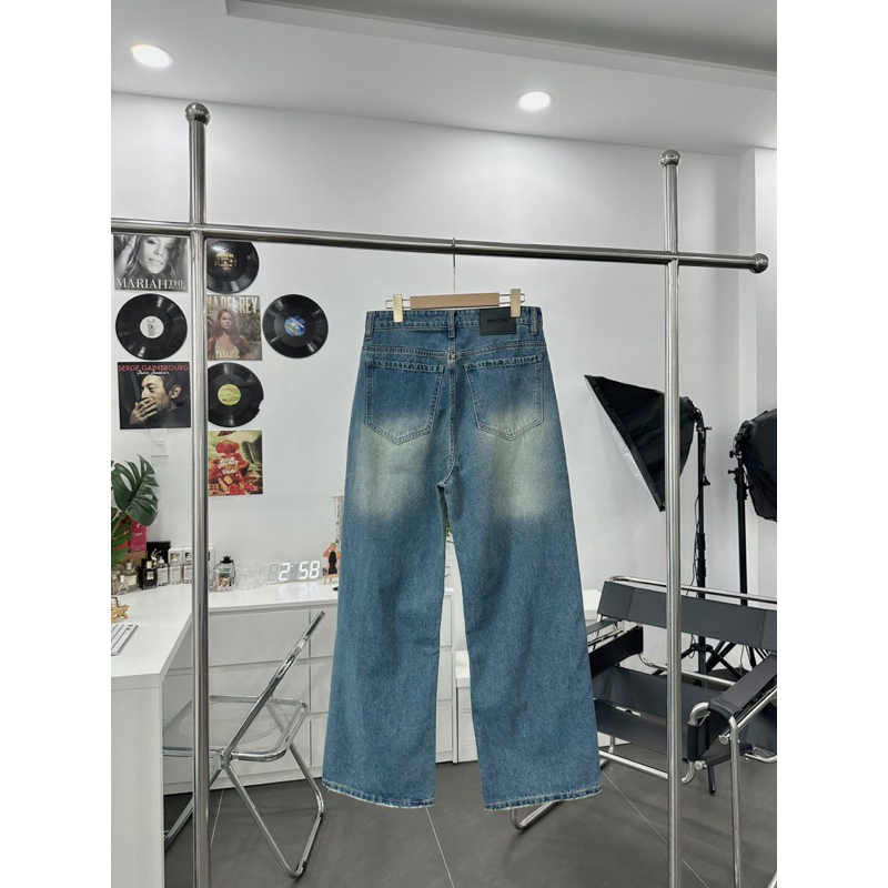 QUẦN BAGGY JEANS ỐNG RỘNG LOANG RÁCH ĐẬM 1008 FORM TO UNISEX NAM NỮ