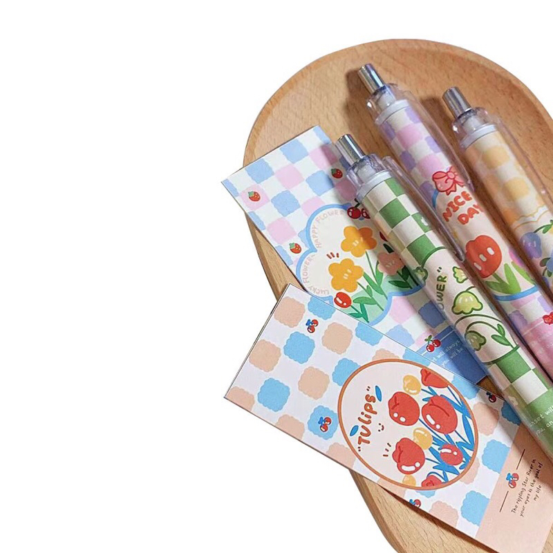 Bút Họa Tiết Hoa Tulip Mực Đen Ngòi 0,5mm