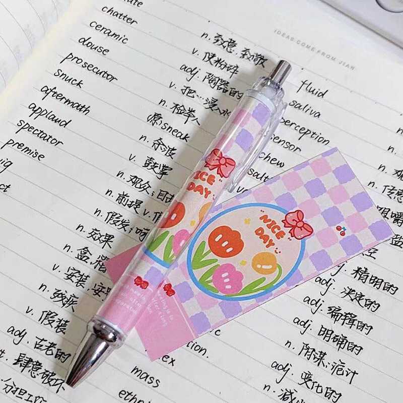 Bút Họa Tiết Hoa Tulip Mực Đen Ngòi 0,5mm