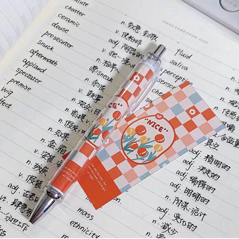 Bút Họa Tiết Hoa Tulip Mực Đen Ngòi 0,5mm