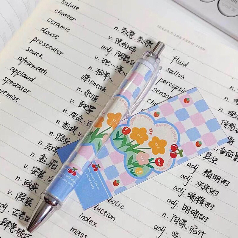 Bút Họa Tiết Hoa Tulip Mực Đen Ngòi 0,5mm