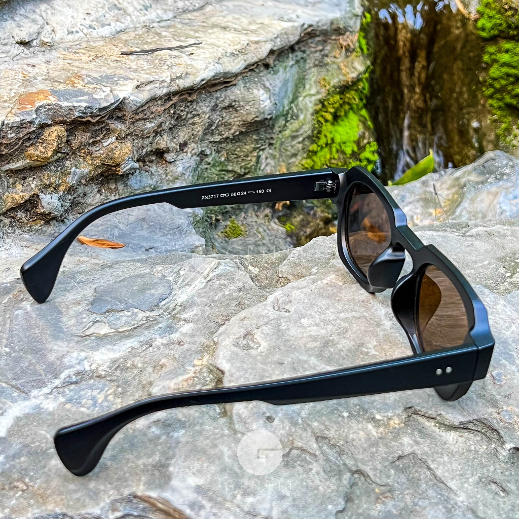 Kính mắt thời trang nam cao cấp MosCott Lemtosth gọng đen nhám mắt nâu trà màu hottrend 2023