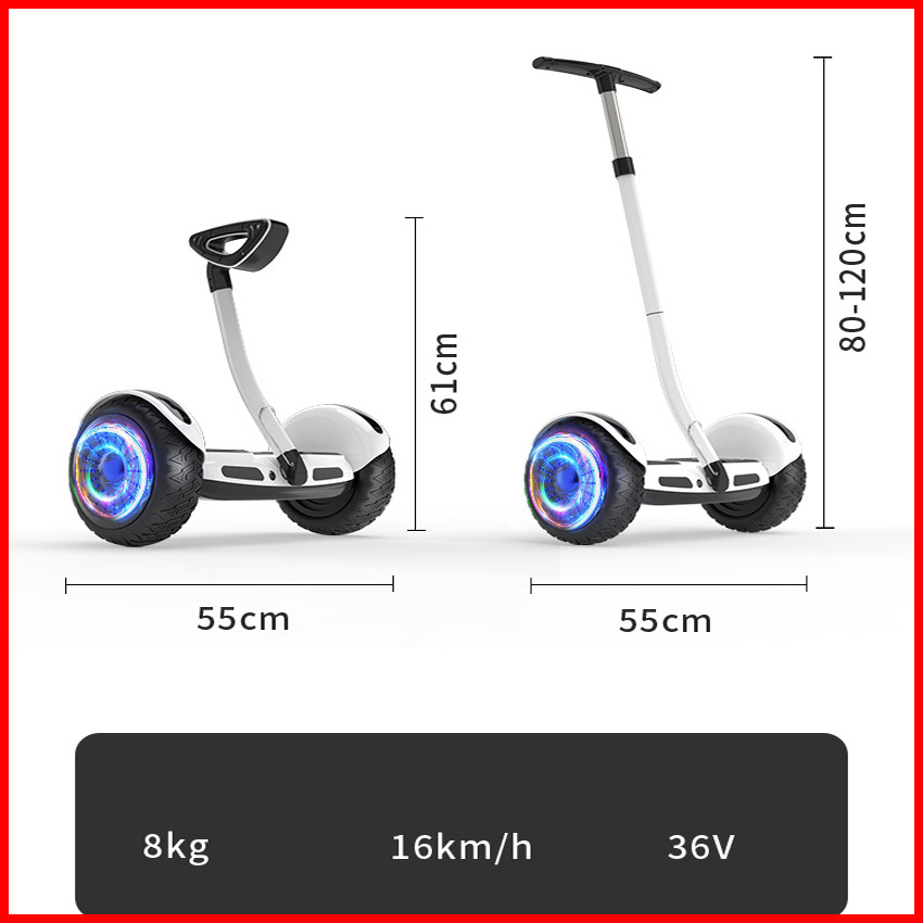 Xe điện cân bằng Mini Robot, có Bluetooth, đèn led, tay xách thuận tiện - Xe scooter điện kết nối app thông minh