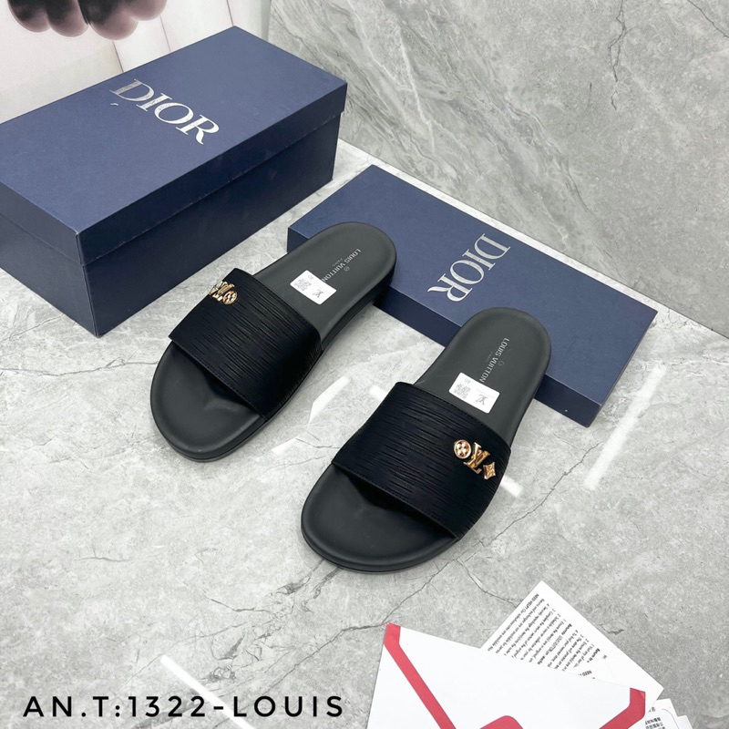 Dép lê nam LV quai ngang mác trắng mẫu dép hót nhất nhất hè 2023!