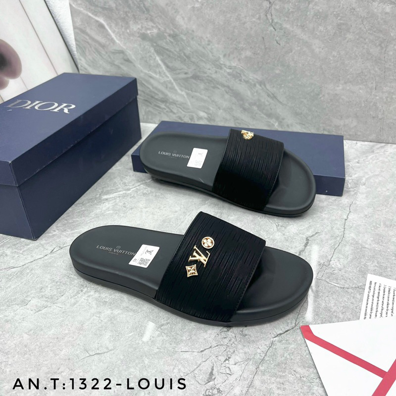 Dép lê nam LV quai ngang mác trắng mẫu dép hót nhất nhất hè 2023!