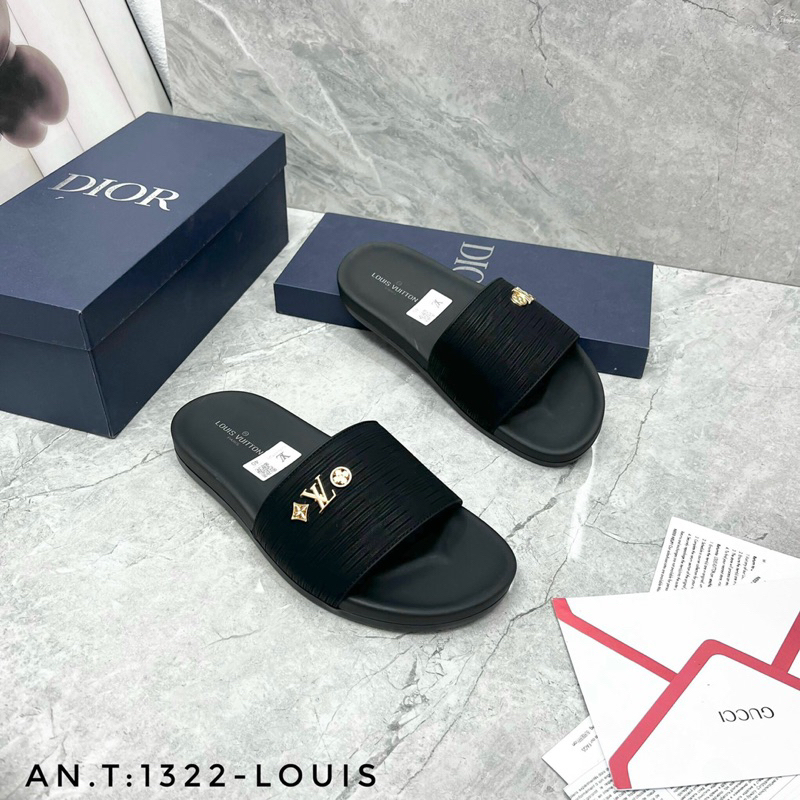 Dép lê nam LV quai ngang mác trắng mẫu dép hót nhất nhất hè 2023!